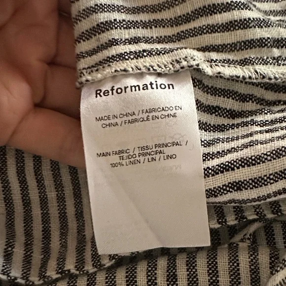Reformation Aubree 100% linen Vineyard stripe - Picture 3 of 4